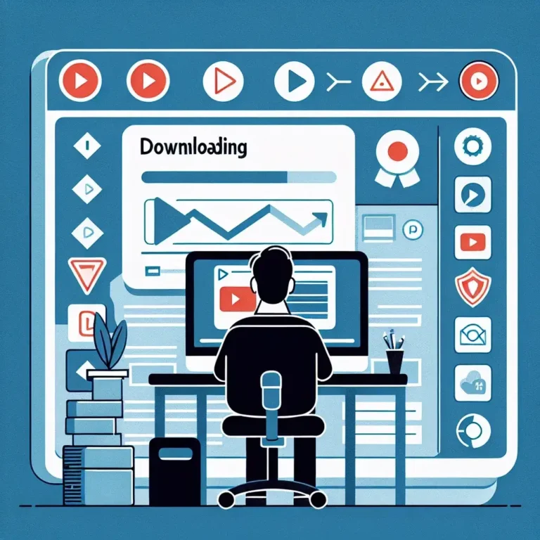 "Ilustrasi langkah-langkah download video YouTube dengan mudah dan cepat, panduan lengkap YT Download, menampilkan antarmuka aplikasi dan proses pengunduhan di layar komputer."